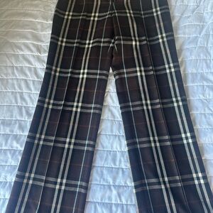 Burberry Brown Plaid Trousers
